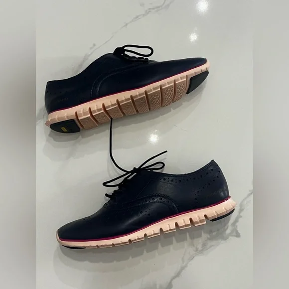 Cole Haan Women’s ZeroGrand O.S. Leather Blue Lace Up Comfort Shoes Sz 6.5 - Picture 6 of 8